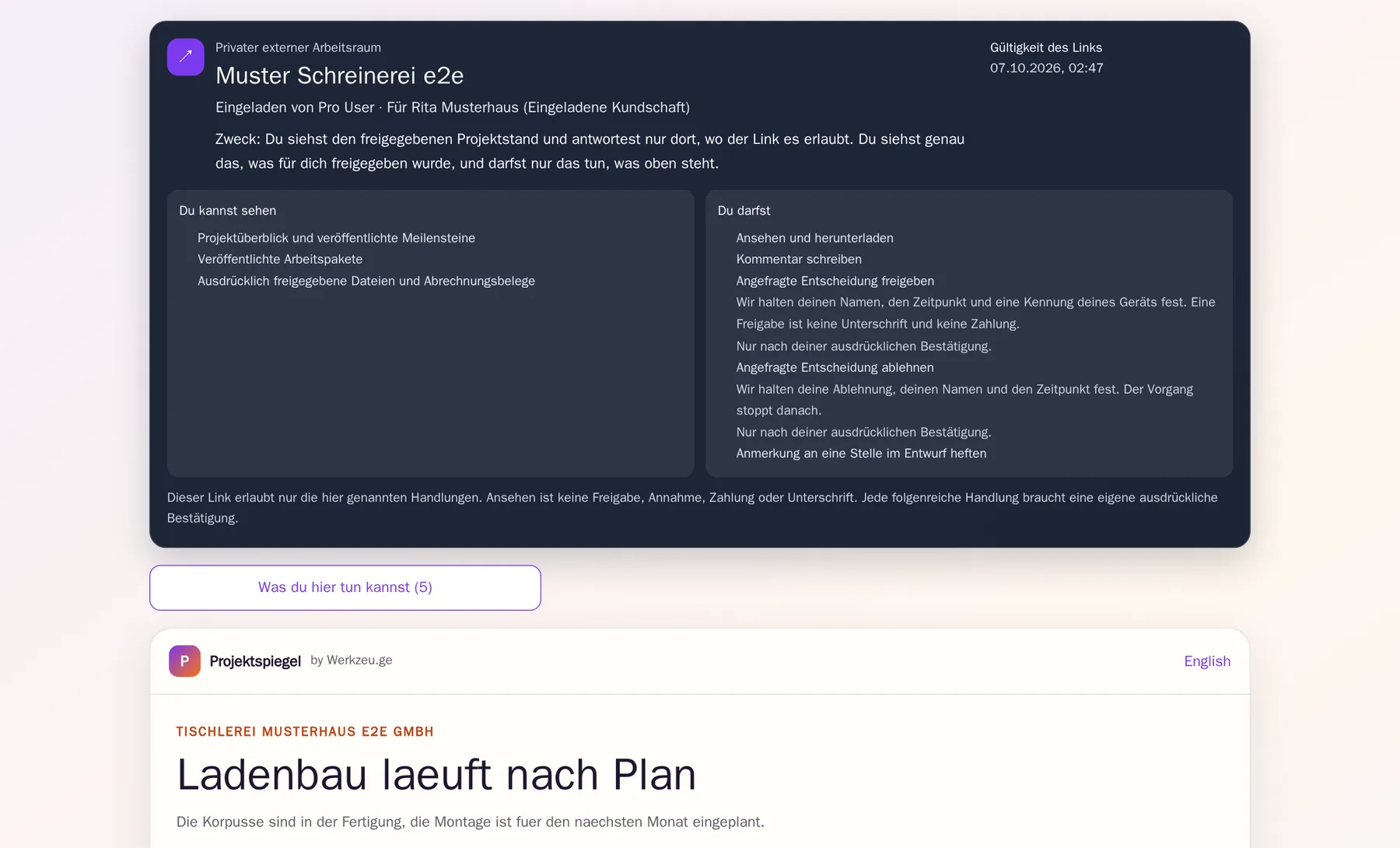 Projektspiegel: Kunden mitnehmen. Ein klarer Blick für deine Kunden.